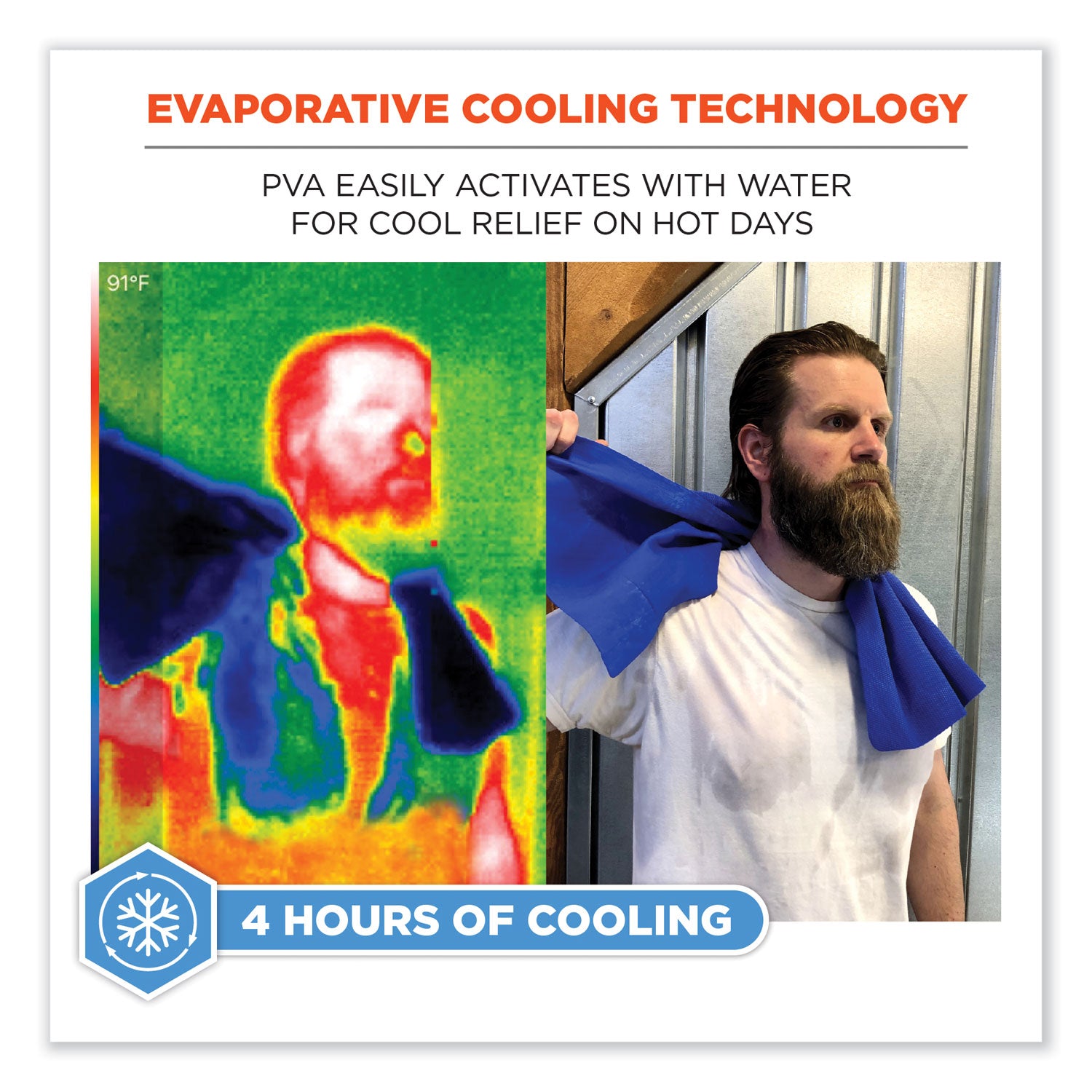 chill-its-6602-evaporative-pva-cooling-towel-295-x-13-one-size-fits-most-pva-blue-50-pack-ships-in-1-3-business-days_ego12410 - 8