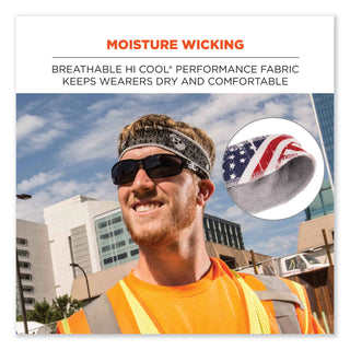 Chill-Its 6605 High-Performance Cotton Terry Cloth Sweatband, One Size, Stars and Stripes, Ships in 1-3 Business Days