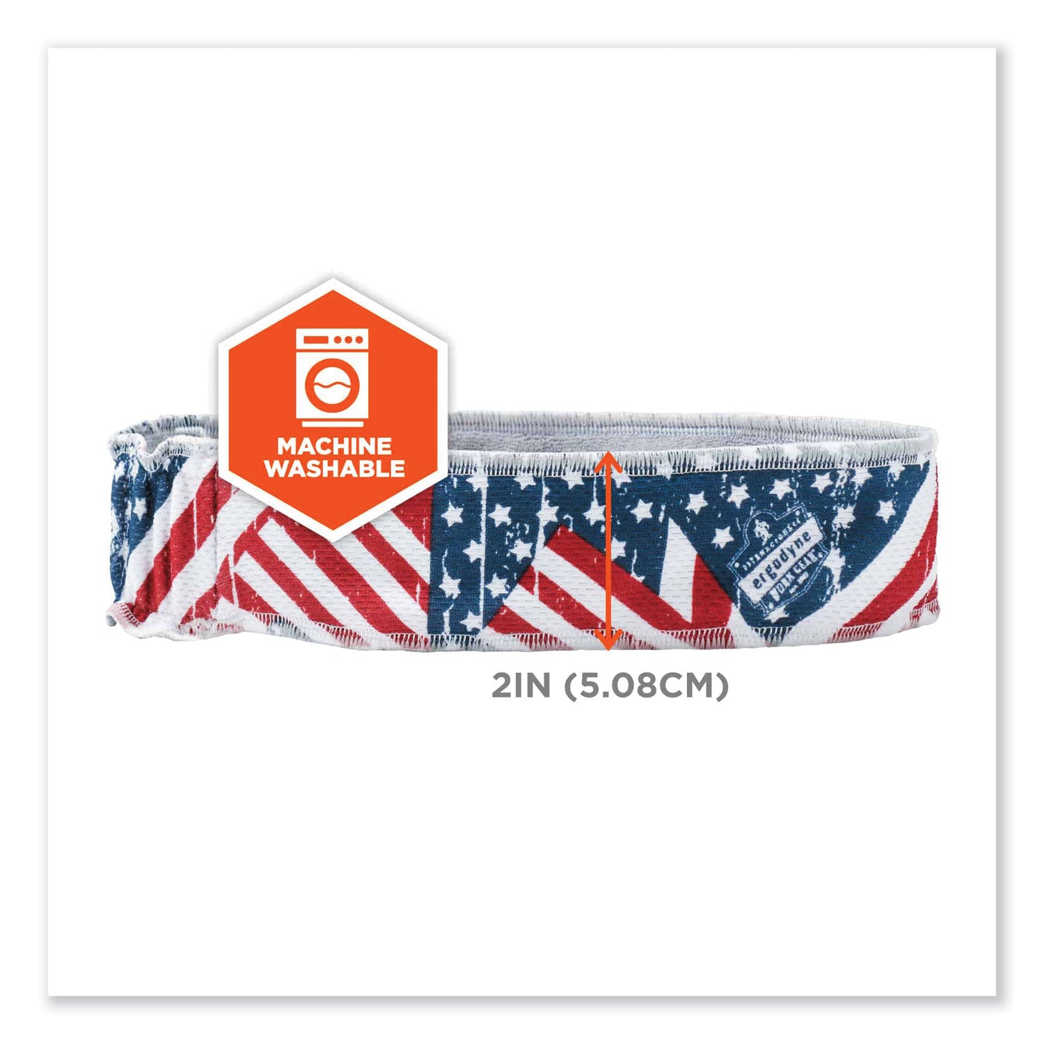 Chill-Its 6605 High-Performance Cotton Terry Cloth Sweatband, One Size, Stars and Stripes, Ships in 1-3 Business Days