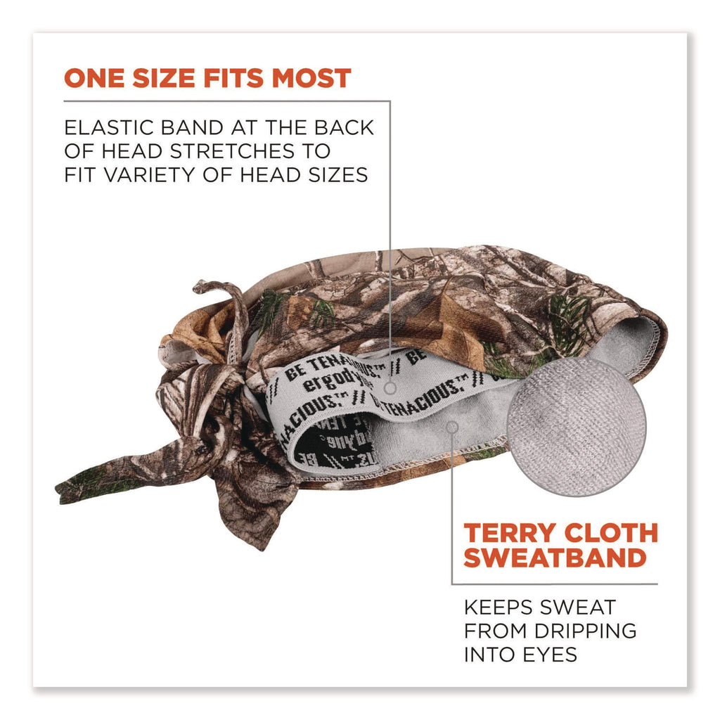 Chill-Its 6615 High-Performance Bandana Doo Rag w/Terry Cloth Sweatband, One Size, RealTree Xtra, Ships in 1-3 Business Days