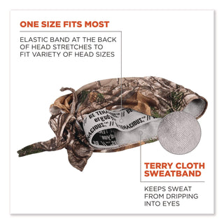 Chill-Its 6615 High-Performance Bandana Doo Rag w/Terry Cloth Sweatband, One Size, RealTree Xtra, Ships in 1-3 Business Days
