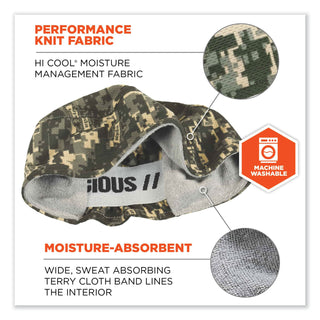 Chill-Its 6630 High-Performance Terry Cloth Skull Cap, Polyester, One Size Fits Most, Camo, Ships in 1-3 Business Days