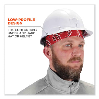Chill-Its 6630 High-Performance Terry Cloth Skull Cap, Polyester, One Size Fits Most, Red Western, Ships in 1-3 Business Days
