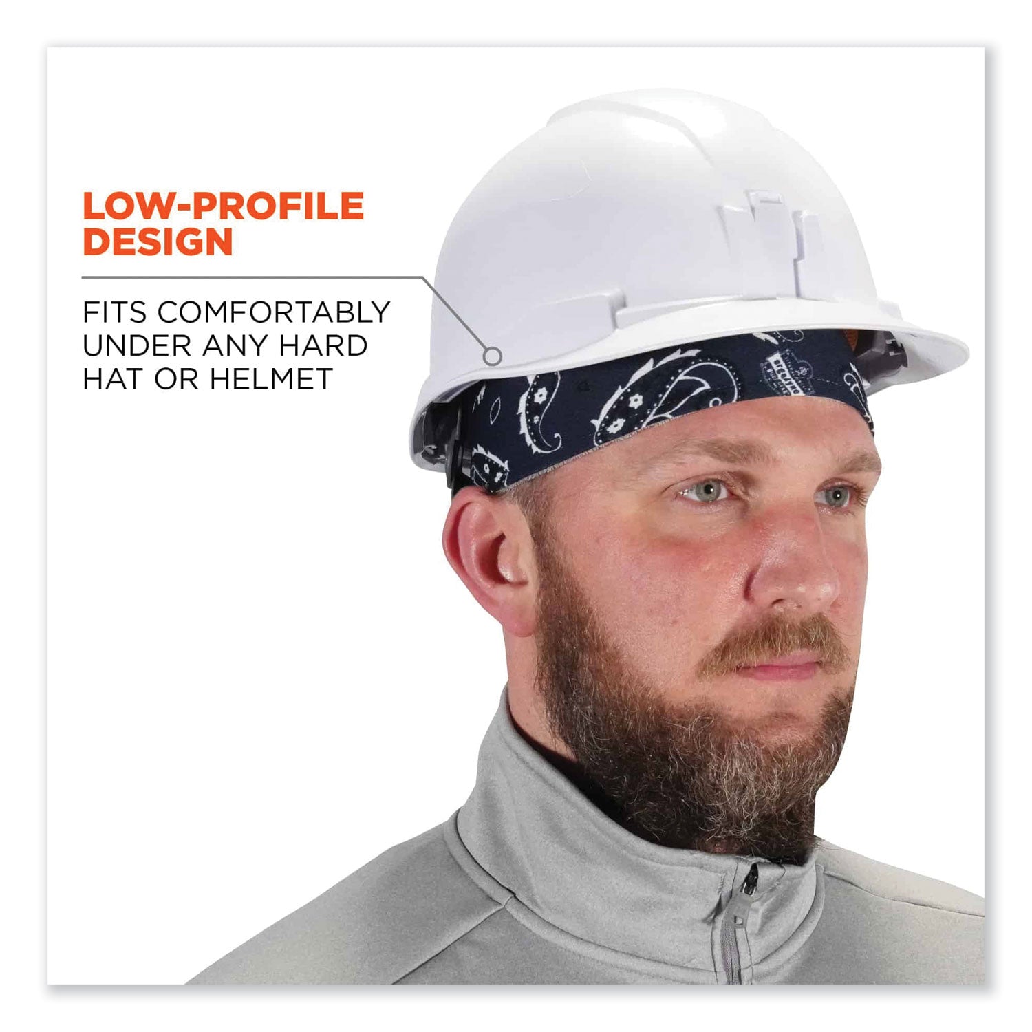 Chill-Its 6630 High-Performance Terry Cloth Skull Cap, Polyester, One Size Fit Most, Navy Western, Ships in 1-3 Business Days