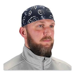 Chill-Its 6630 High-Performance Terry Cloth Skull Cap, Polyester, One Size Fit Most, Navy Western, Ships in 1-3 Business Days