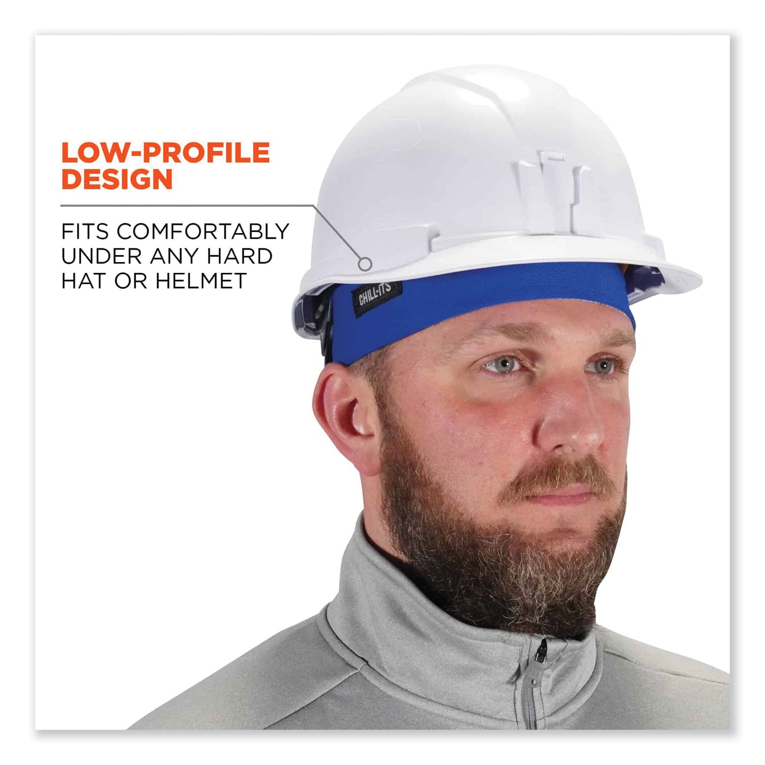 Chill-Its 6630 High-Performance Terry Cloth Skull Cap, Polyester, One Size Fits Most, Blue, Ships in 1-3 Business Days