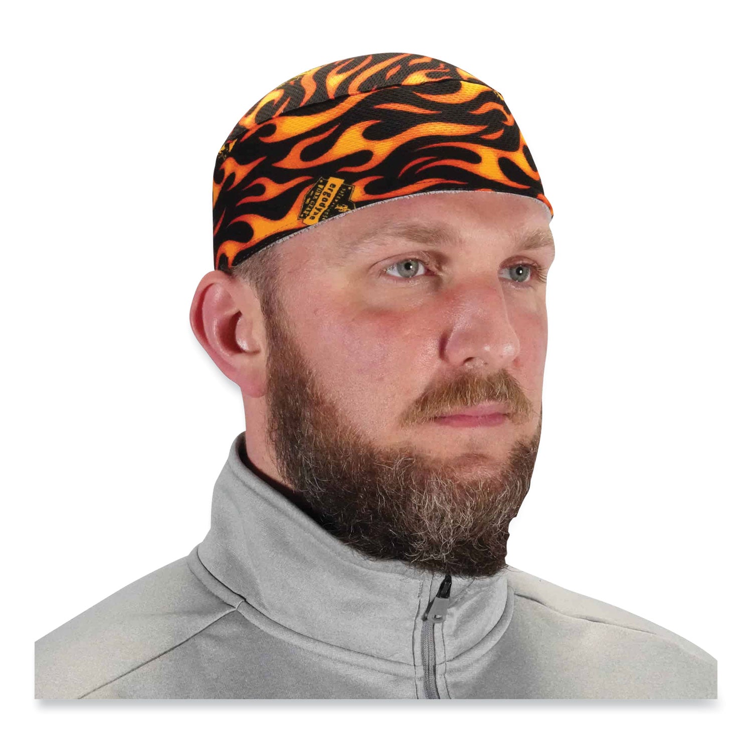 Chill-Its 6630 High-Performance Terry Cloth Skull Cap, Polyester, One Size Fits Most, Flames, Ships in 1-3 Business Days