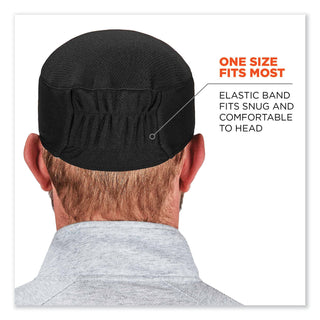 Chill-Its 6630 High-Performance Terry Cloth Skull Cap, Polyester, One Size Fits Most, Black, Ships in 1-3 Business Days