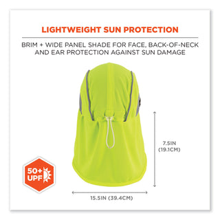 Chill-Its 6650 High-Performance Hat Plus Neck Shade, Polyester, One Size Fits Most, Lime, Ships in 1-3 Business Days