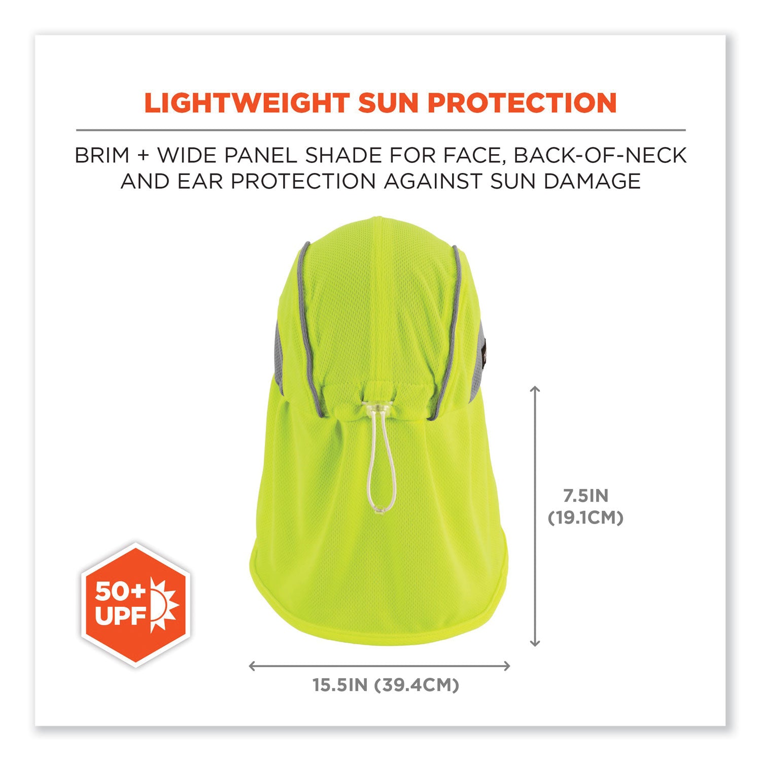 Chill-Its 6650 High-Performance Hat Plus Neck Shade, Polyester, One Size Fits Most, Lime, Ships in 1-3 Business Days