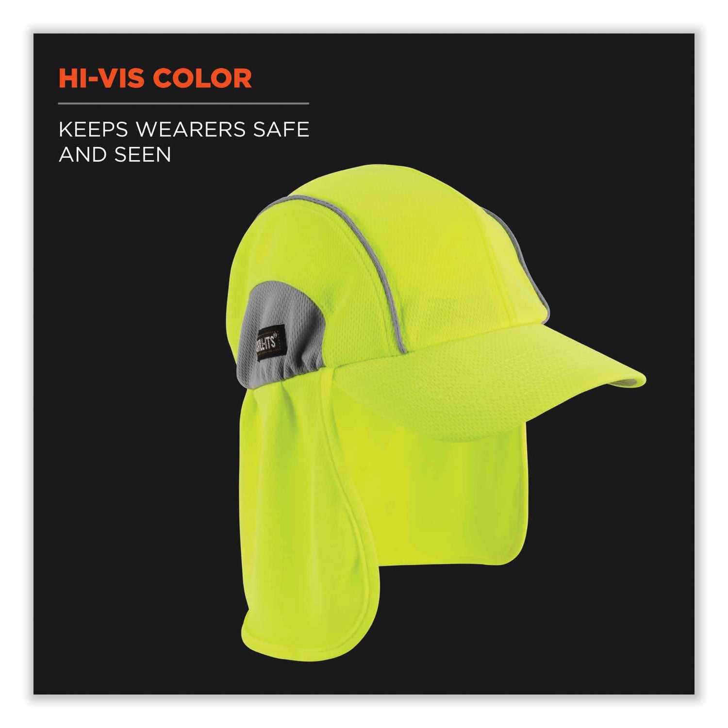 Chill-Its 6650 High-Performance Hat Plus Neck Shade, Polyester, One Size Fits Most, Lime, Ships in 1-3 Business Days