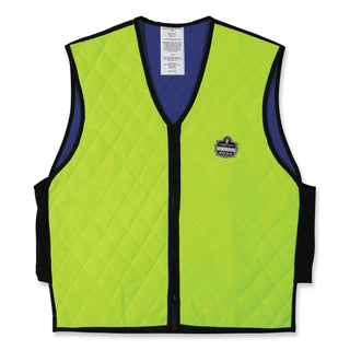 Chill-Its 6665 Embedded Polymer Cooling Vest with Zipper, Nylon/Polymer, Medium, Lime, Ships in 1-3 Business Days
