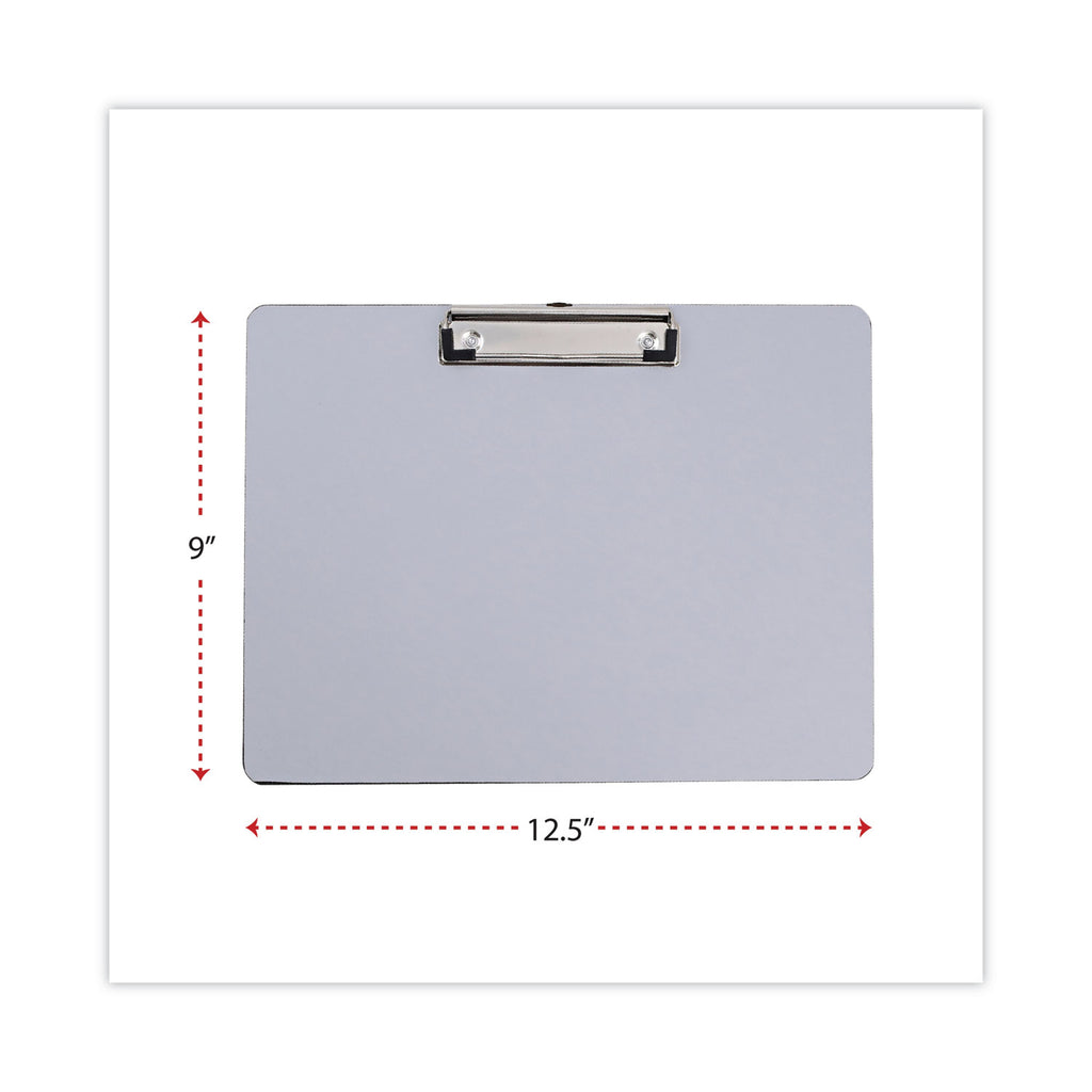 Plastic Brushed Aluminum Clipboard, Landscape Orientation, 0.5" Clip Capacity, Holds 11 x 8.5 Sheets, Silver