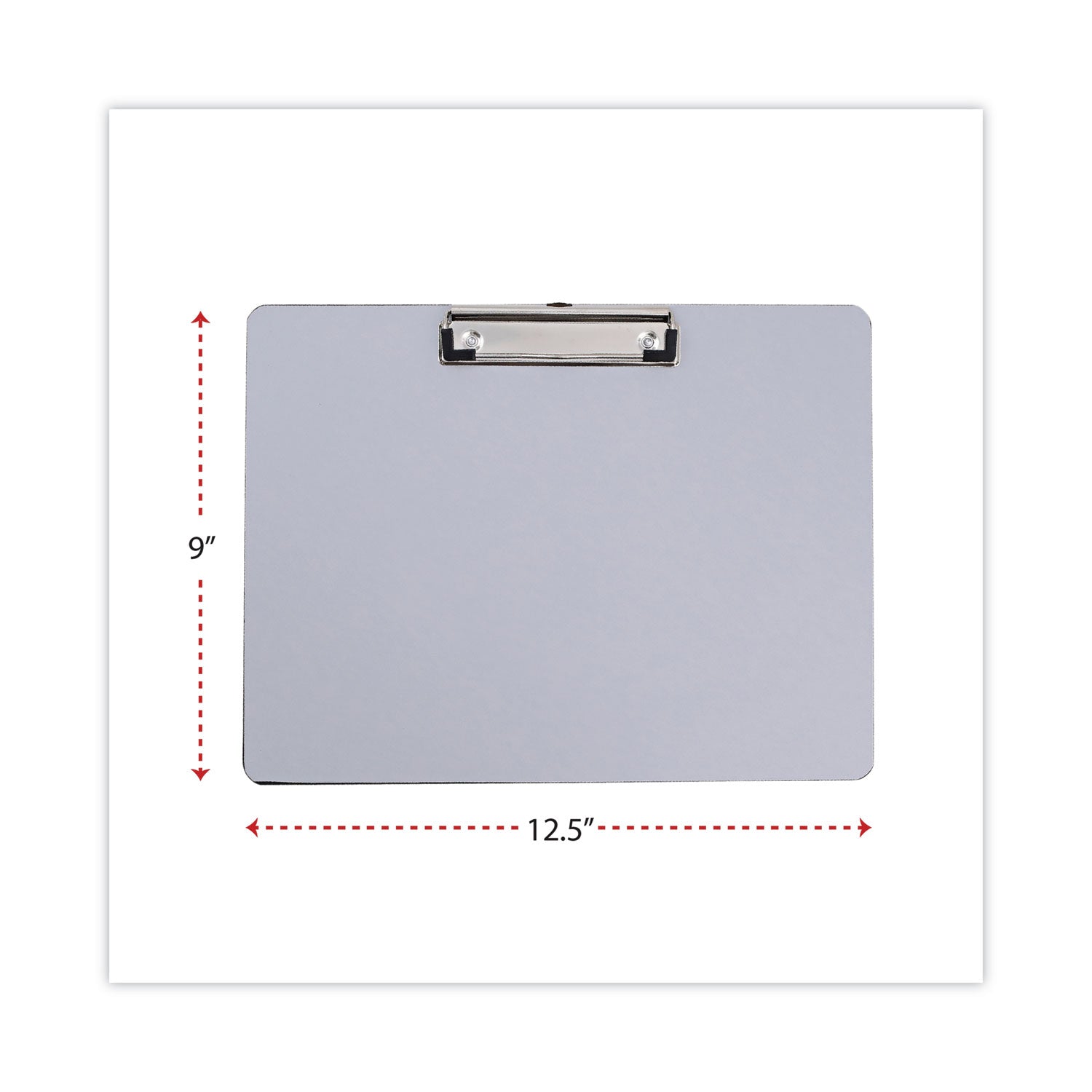 Plastic Brushed Aluminum Clipboard, Landscape Orientation, 0.5" Clip Capacity, Holds 11 x 8.5 Sheets, Silver