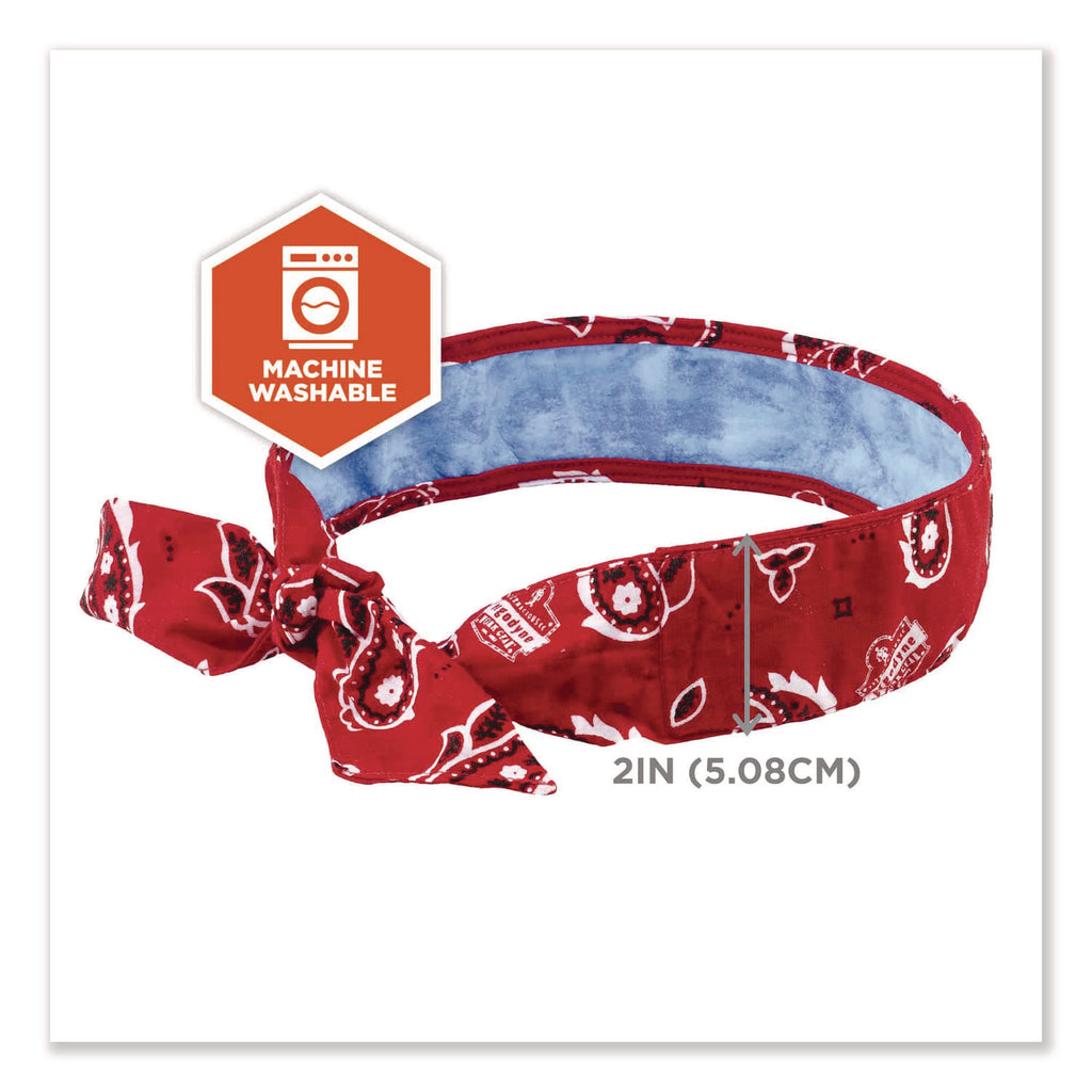 Chill-Its 6700CT Cooling Bandana PVA Tie Headband, One Size Fits Most, Red Western, Ships in 1-3 Business Days