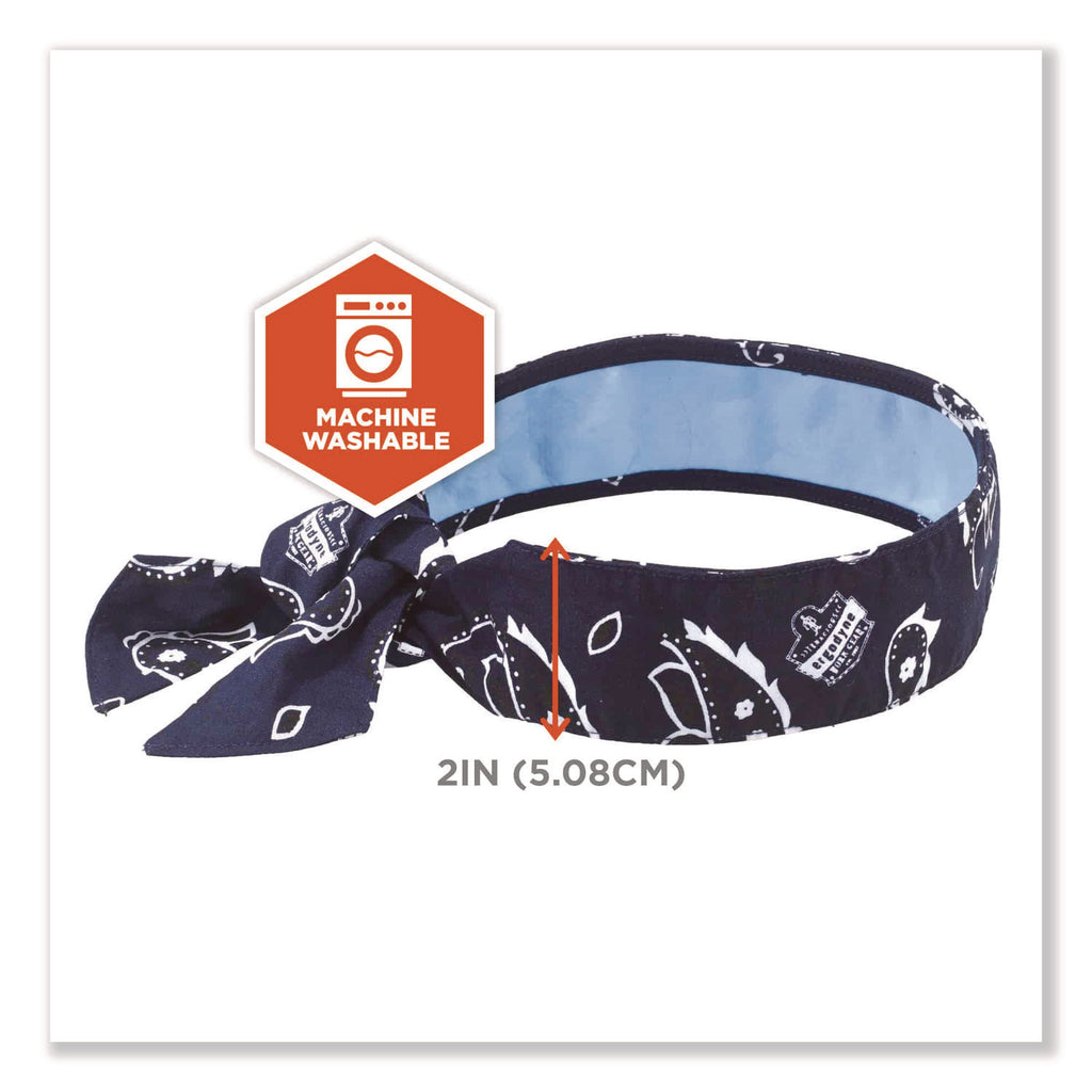 Chill-Its 6700CT Cooling Bandana PVA Tie Headband, One Size Fits Most, Navy Western, Ships in 1-3 Business Days