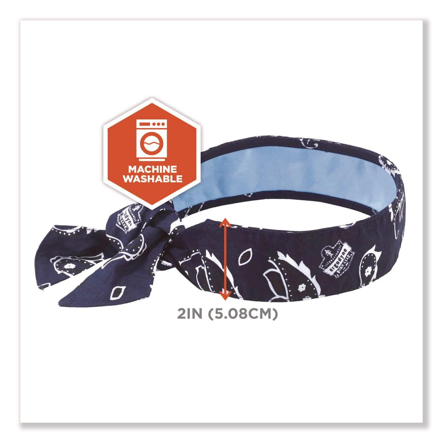Chill-Its 6700CT Cooling Bandana PVA Tie Headband, One Size Fits Most, Navy Western, Ships in 1-3 Business Days