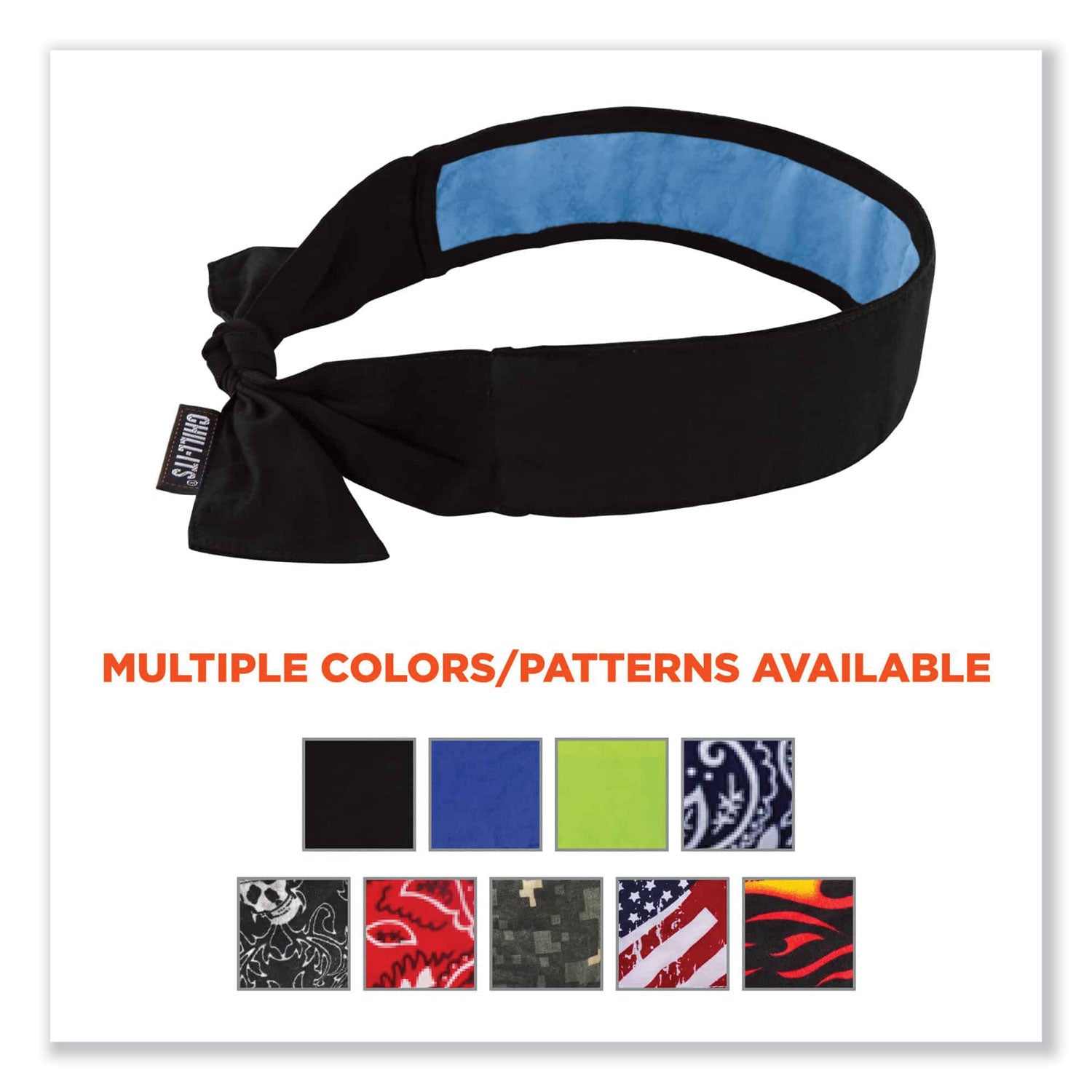 chill-its-6700ct-cooling-bandana-pva-tie-headband-one-size-fits-most-black-ships-in-1-3-business-days_ego12565 - 5