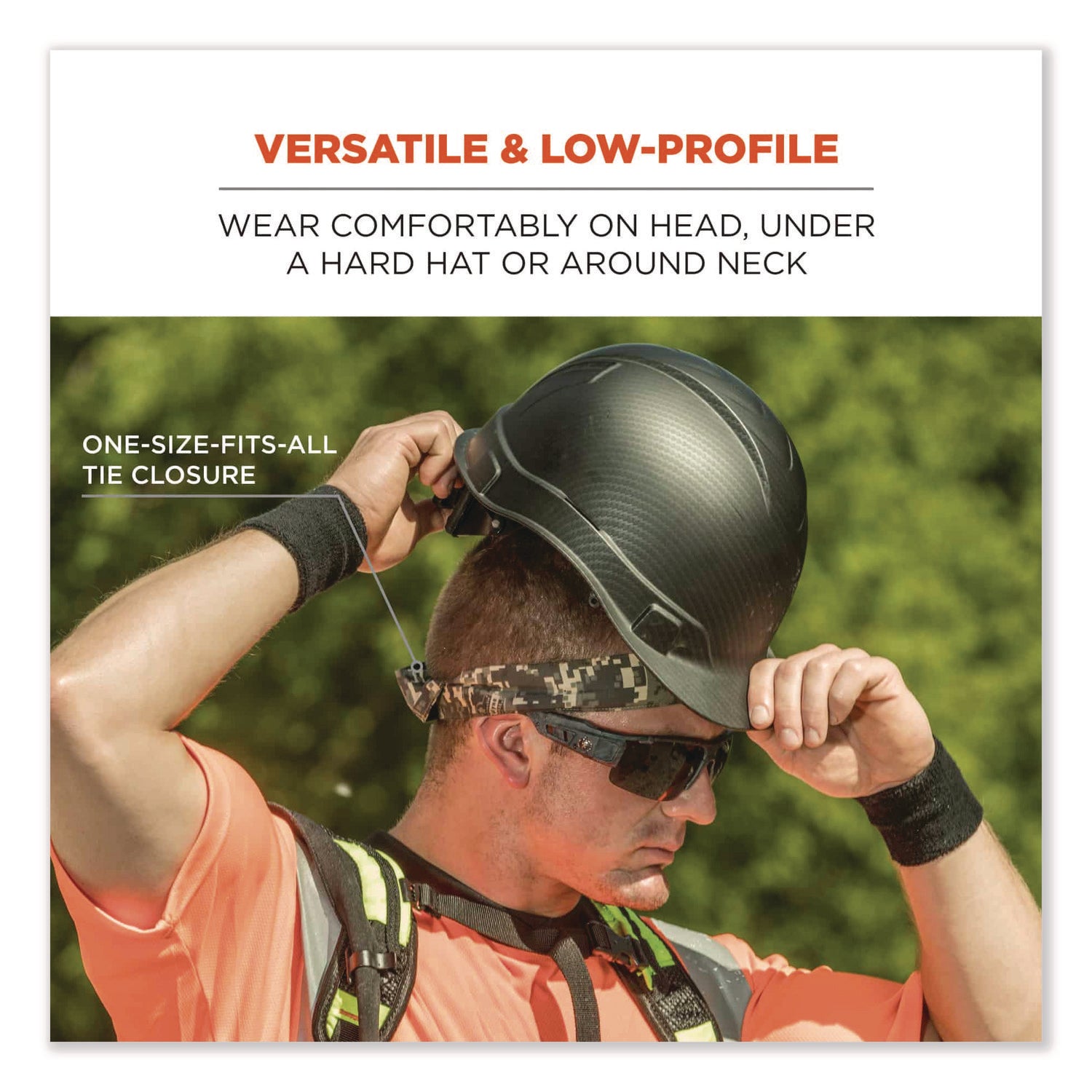 Chill-Its 6700CT Cooling Bandana PVA Tie Headband, One Size Fits Most, Skulls, Ships in 1-3 Business Days