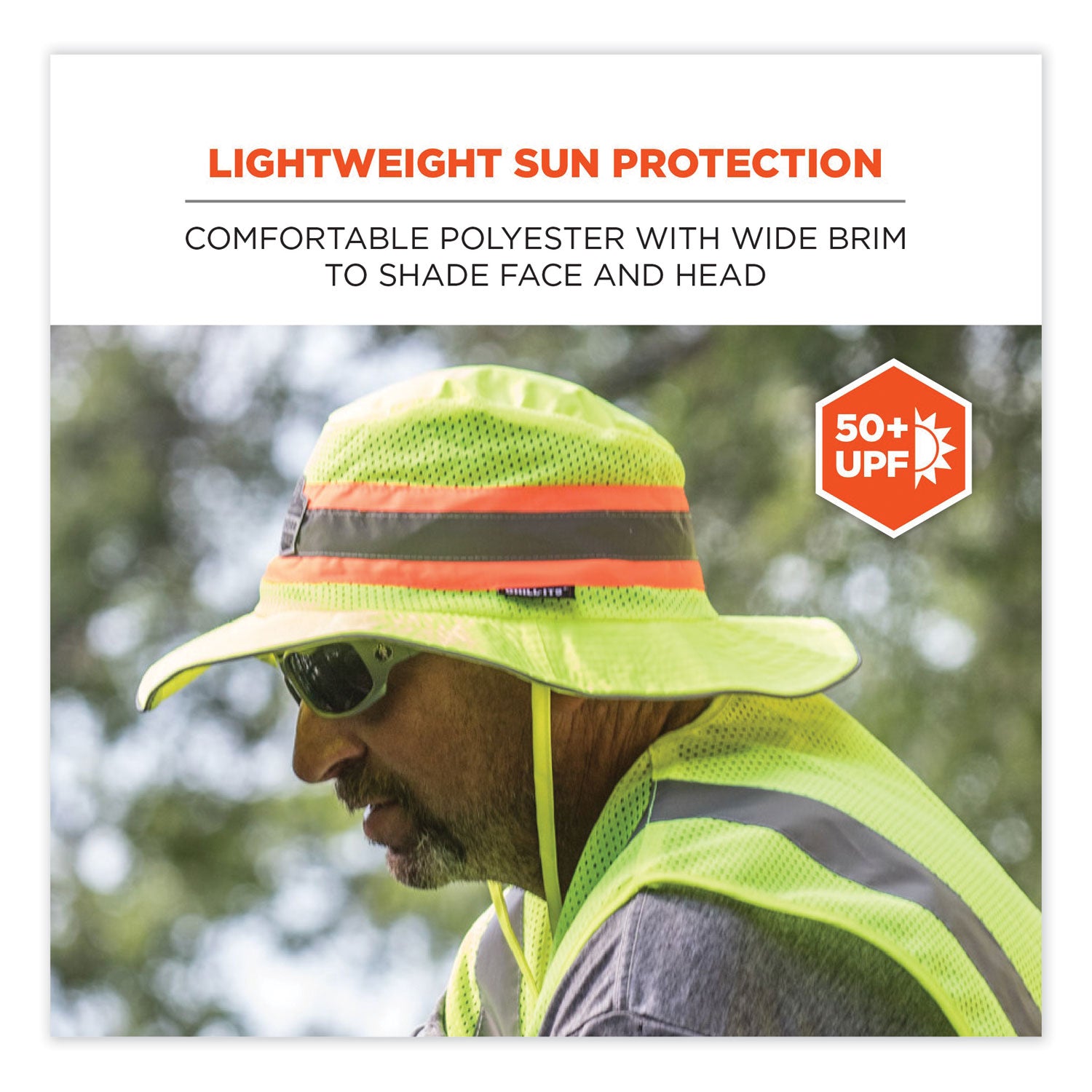 Chill-Its 8935MF Hi-Vis Microfiber Ranger Sun Hat, Small/Medium, Lime, Ships in 1-3 Business Days