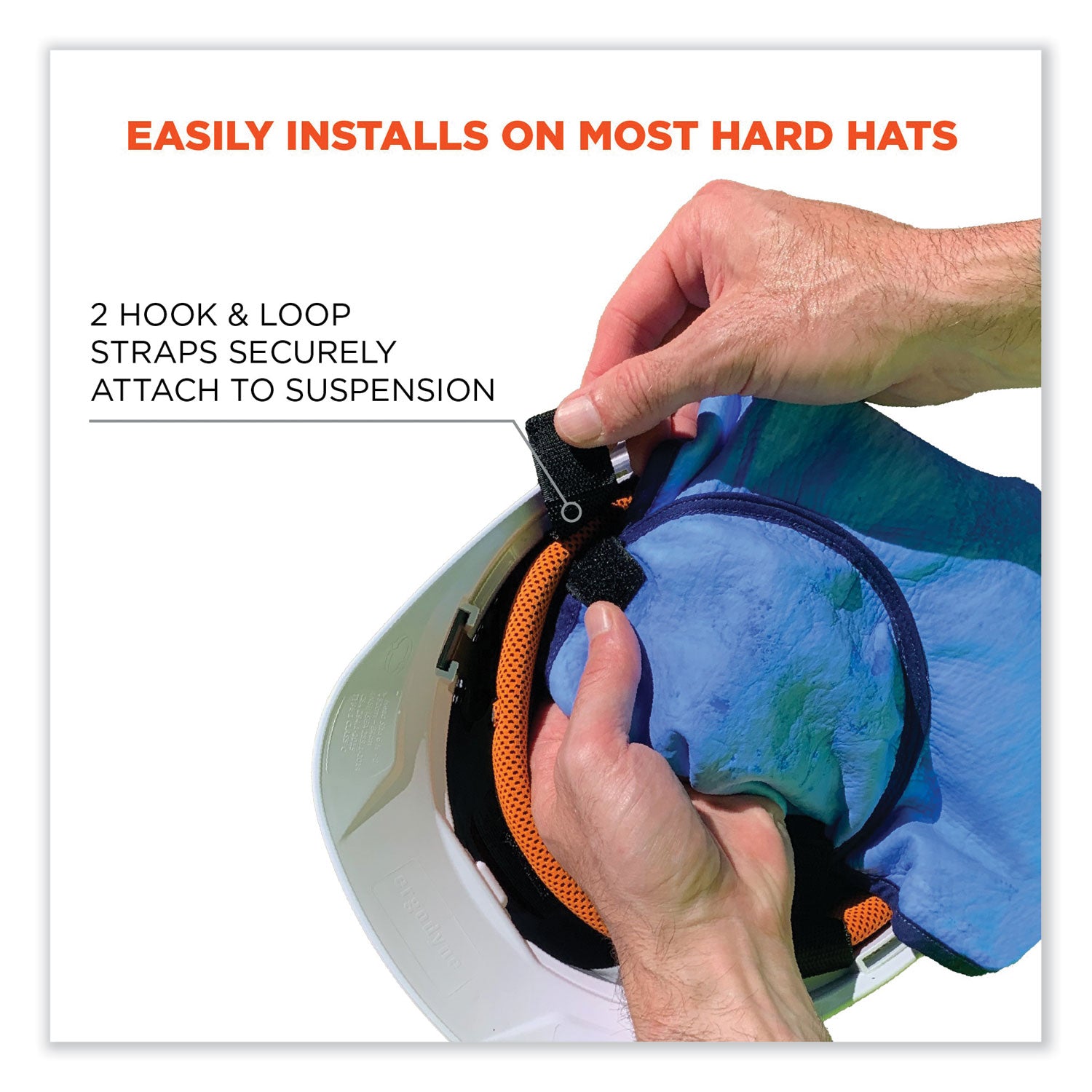 Chill-Its 6717CT Cooling Hard Hat Pad and Neck Shade - PVA, 12.5 x 9.75, Blue, Ships in 1-3 Business Days