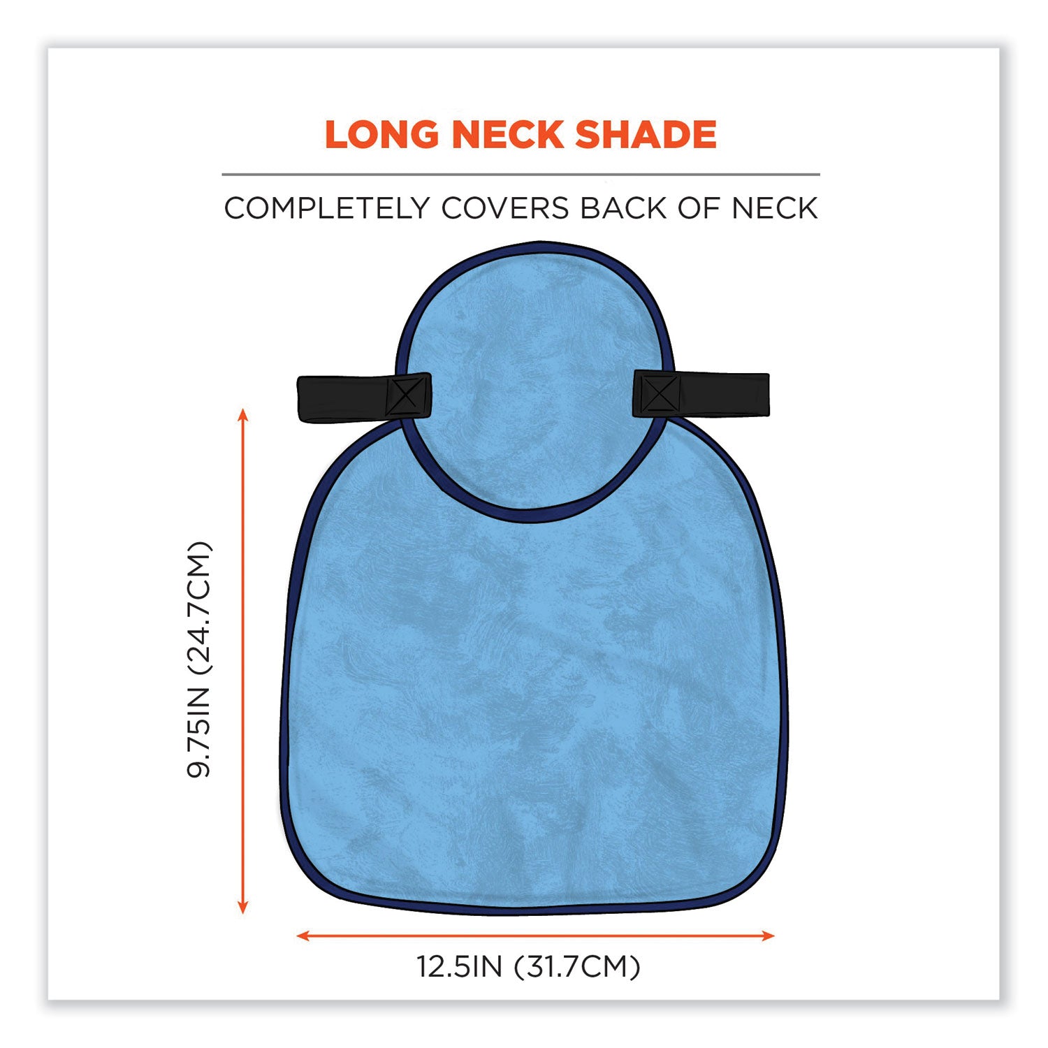 Chill-Its 6717CT Cooling Hard Hat Pad and Neck Shade - PVA, 12.5 x 9.75, Blue, Ships in 1-3 Business Days