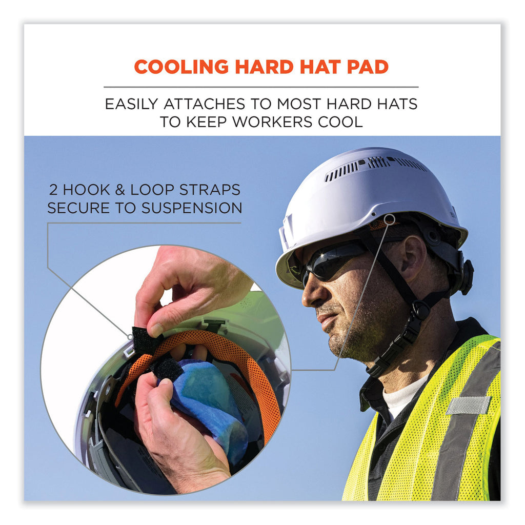 Chill-Its 6715CT Hard Hat Cooling Pad - PVA, 7 x 6.5, Blue, Ships in 1-3 Business Days