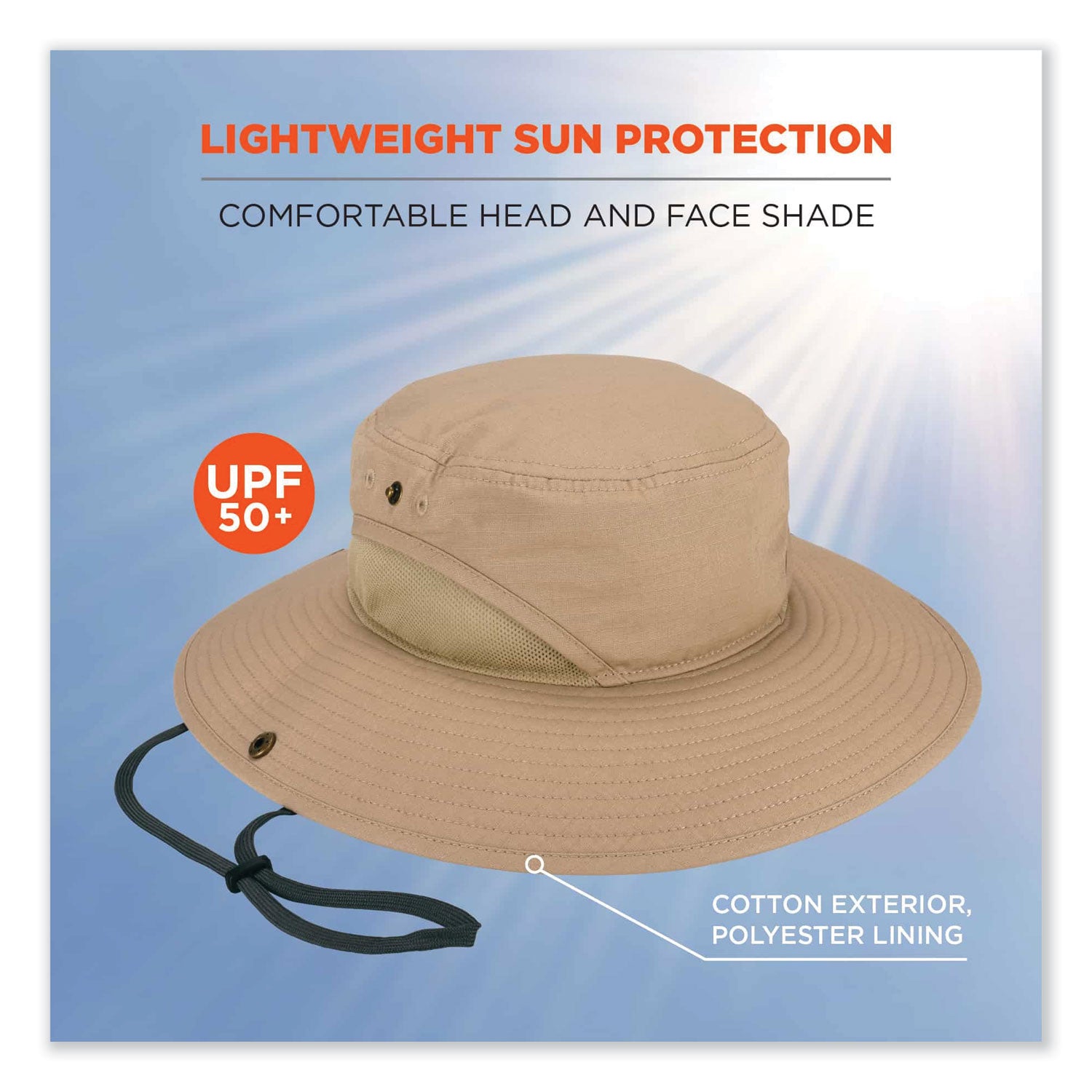 Chill-Its 8936 Lightweight Mesh Paneling Ranger Hat, Large/X-Large, Khaki, Ships in 1-3 Business Days