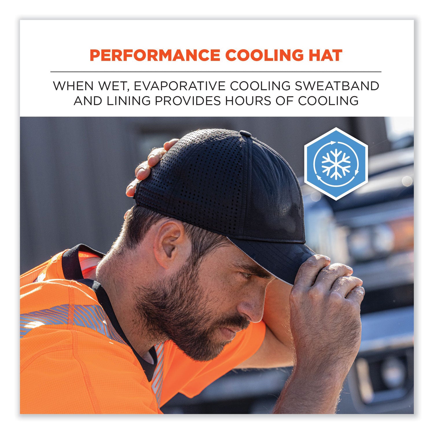 Chill-Its 8937 Performance Cooling Baseball Hat, One Size Fits Most, Black, Ships in 1-3 Business Days