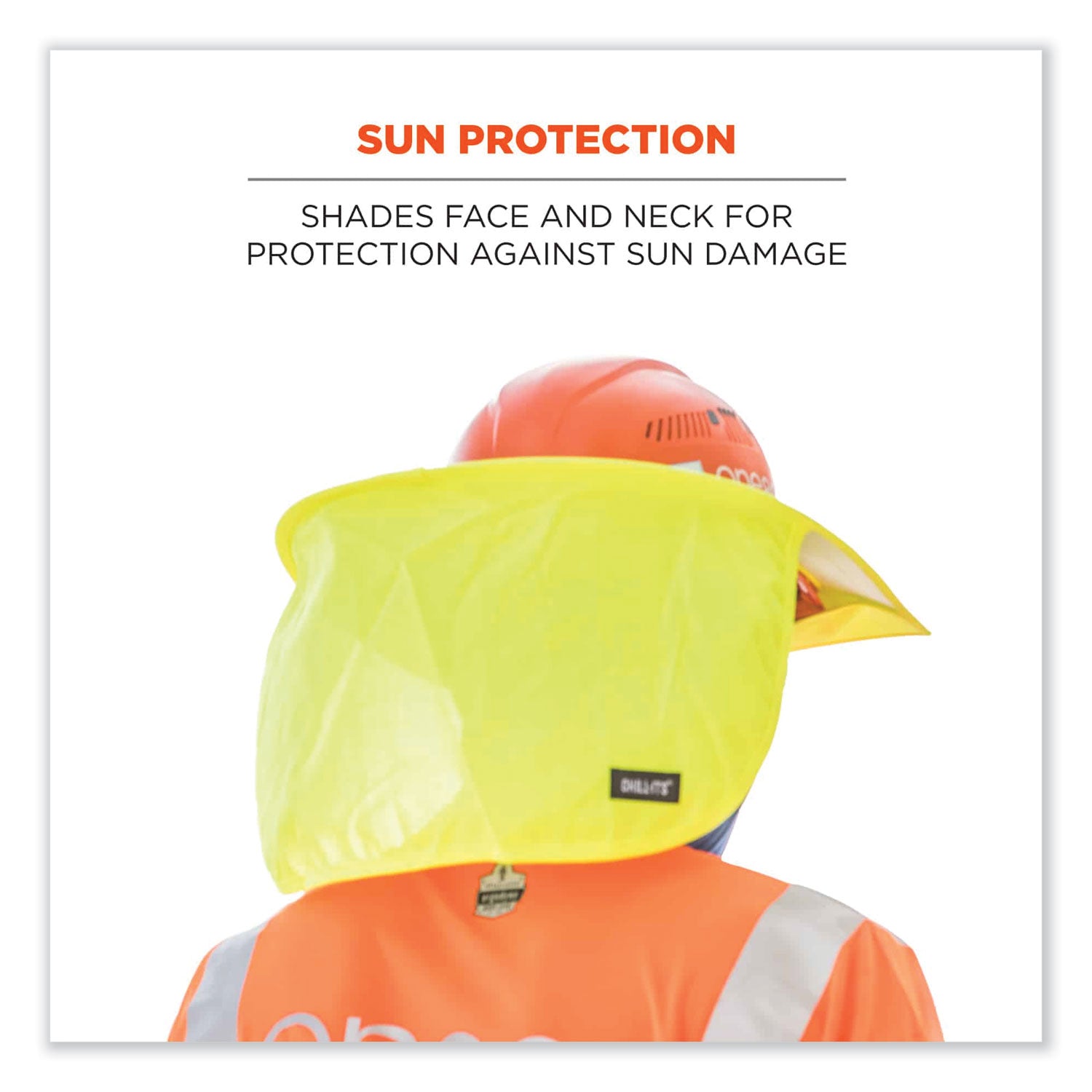 Chill-Its 6660 Hard Hat Brim + Neck Shade, 19.5 x 9.75, Lime, Ships in 1-3 Business Days