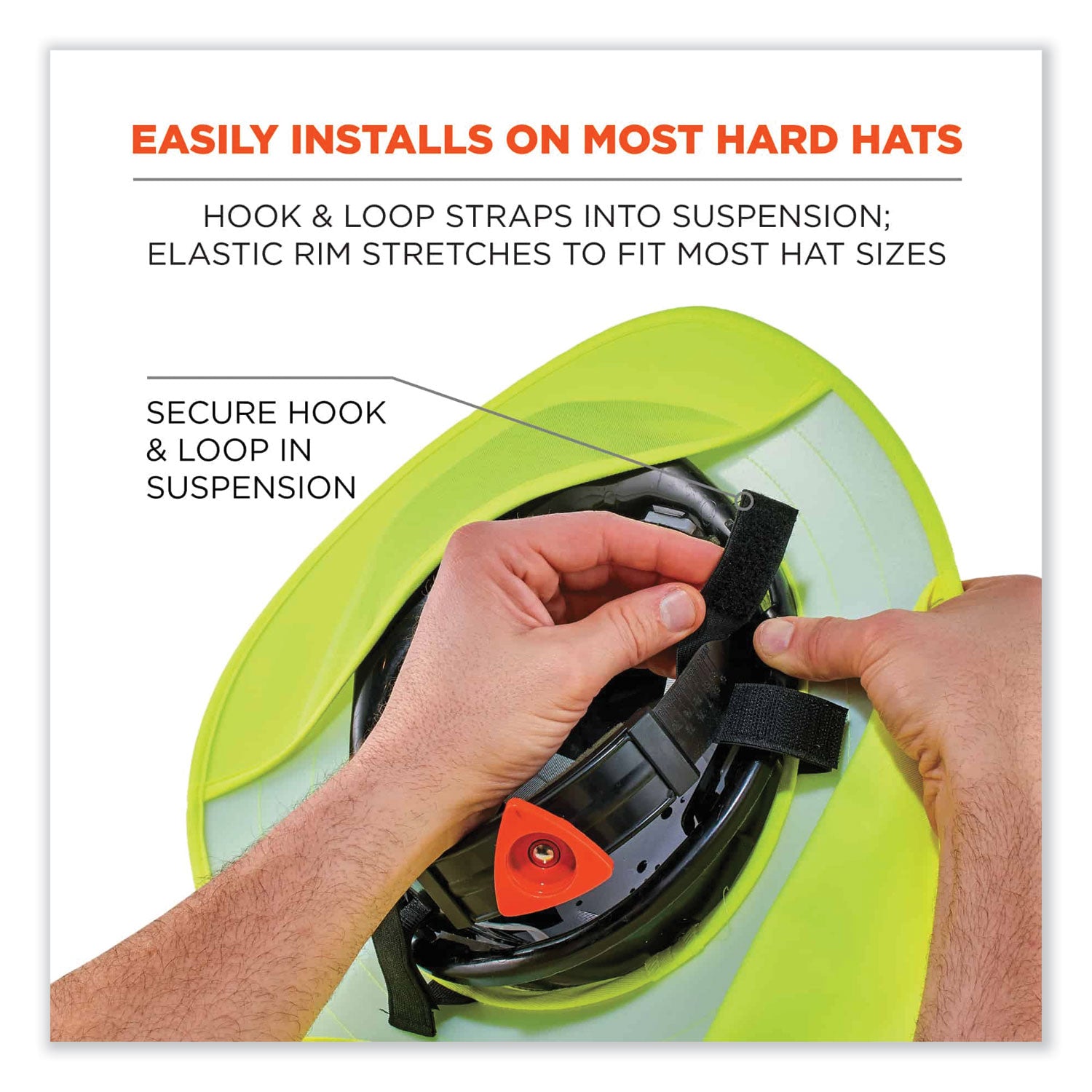 Chill-Its 6660 Hard Hat Brim + Neck Shade, 19.5 x 9.75, Lime, Ships in 1-3 Business Days