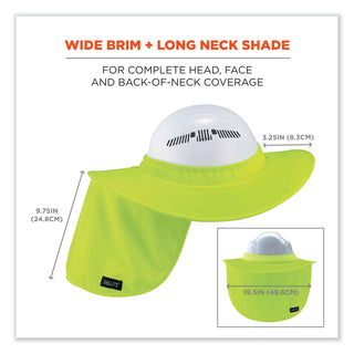 Chill-Its 6660 Hard Hat Brim + Neck Shade, 19.5 x 9.75, Lime, Ships in 1-3 Business Days