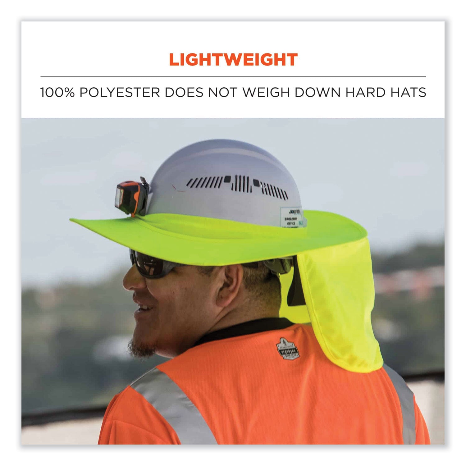 Chill-Its 6660 Hard Hat Brim + Neck Shade, 19.5 x 9.75, Lime, Ships in 1-3 Business Days