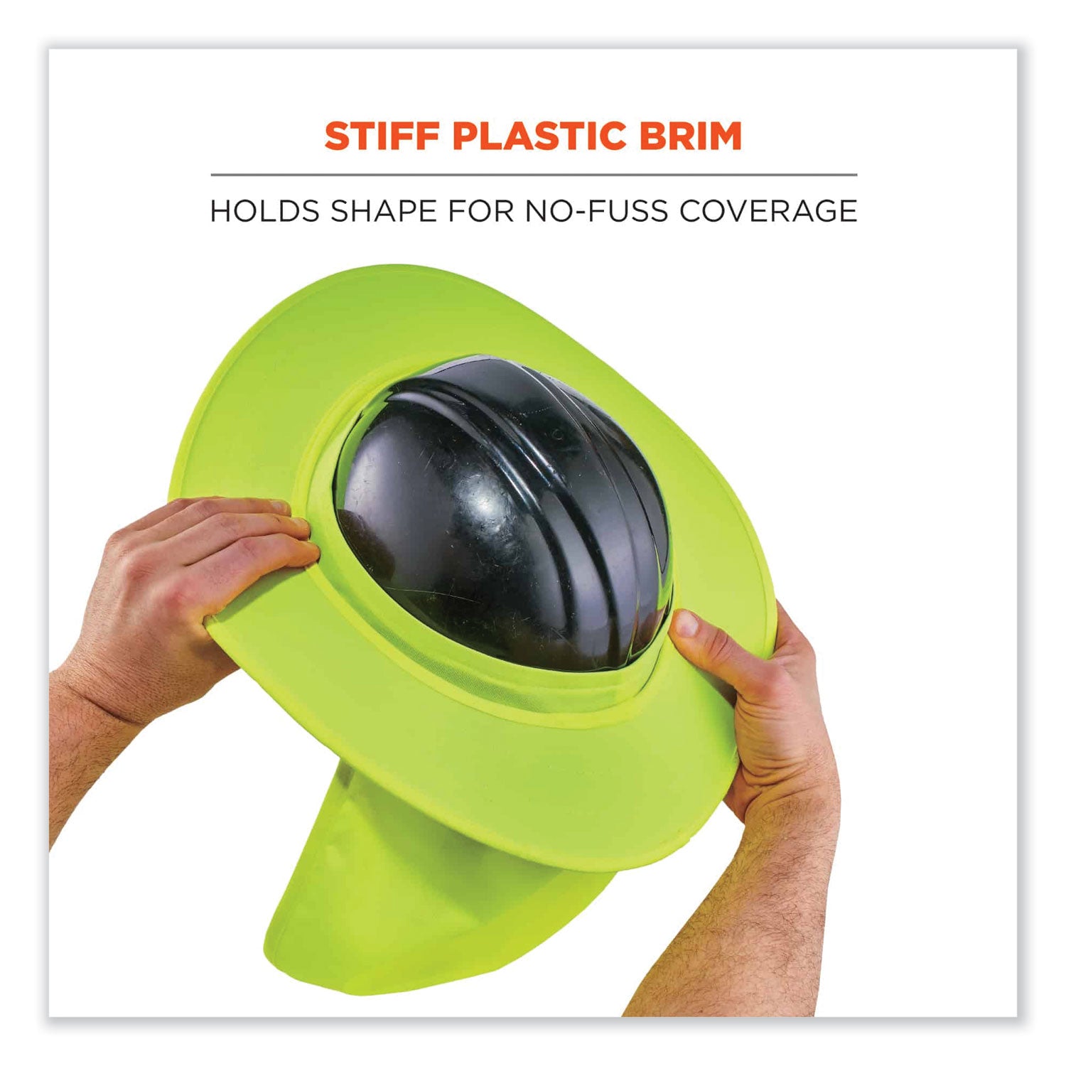 Chill-Its 6660 Hard Hat Brim + Neck Shade, 19.5 x 9.75, Lime, Ships in 1-3 Business Days