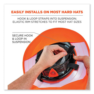 Chill-Its 6660 Hard Hat Brim + Neck Shade, 19.5 x 9.75, Orange, Ships in 1-3 Business Days