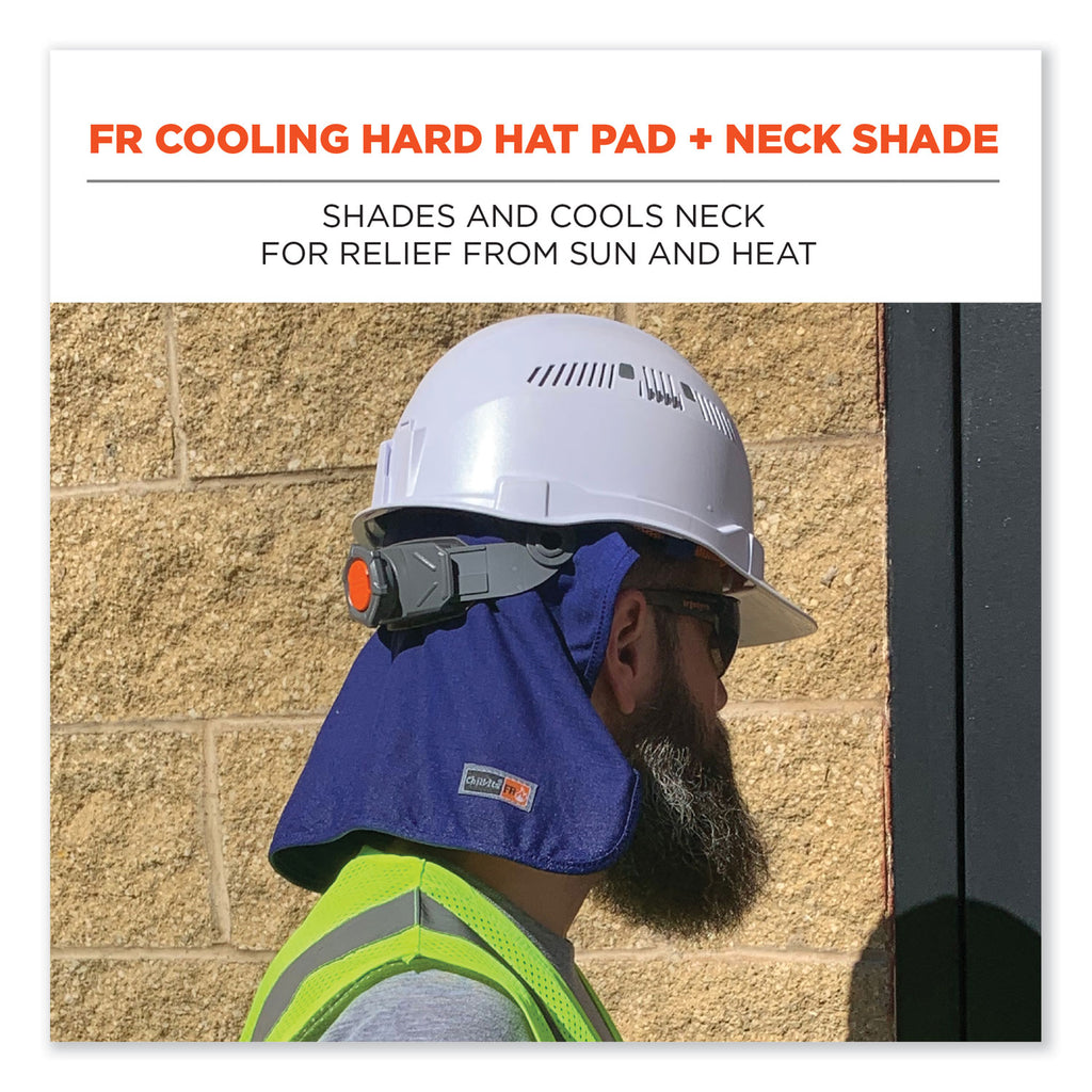 Chill-Its 6717FR FR Cooling Hard Hat Pad and Neck Shade, 12.5 x 9.75, Blue, Ships in 1-3 Business Days