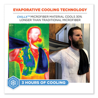 Chill-Its 6602MF Evaporative Microfiber Cooling Towel, 40.9 x 9.8, One Size, Microfiber, Orange, Ships in 1-3 Business Days