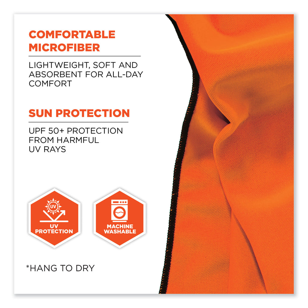 Chill-Its 6602MF Evaporative Microfiber Cooling Towel, 40.9 x 9.8, One Size, Microfiber, Orange, Ships in 1-3 Business Days