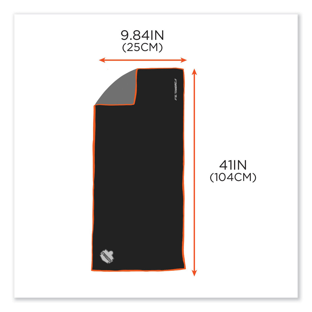 Chill-Its 6602MF Evaporative Microfiber Cooling Towel, 40.9 x 9.8, One Size, Microfiber, Black, Ships in 1-3 Business Days