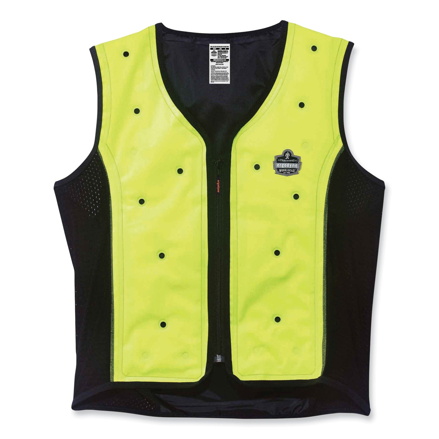 chill-its-6685-premium-dry-evaporative-cooling-vest-with-zipper-nylon-medium-lime-ships-in-1-3-business-days_ego12673 - 1