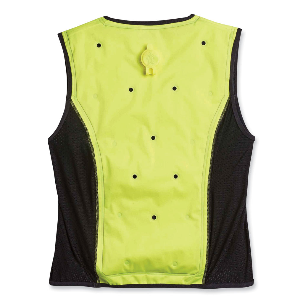Chill-Its 6685 Premium Dry Evaporative Cooling Vest with Zipper, Nylon, Medium, Lime , Ships in 1-3 Business Days