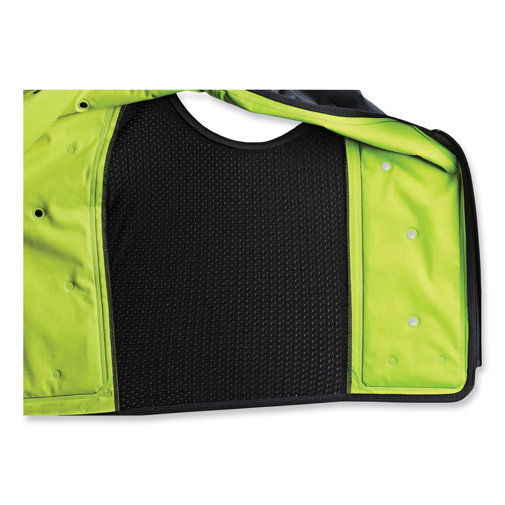 Chill-Its 6685 Premium Dry Evaporative Cooling Vest with Zipper, Nylon, Medium, Lime , Ships in 1-3 Business Days