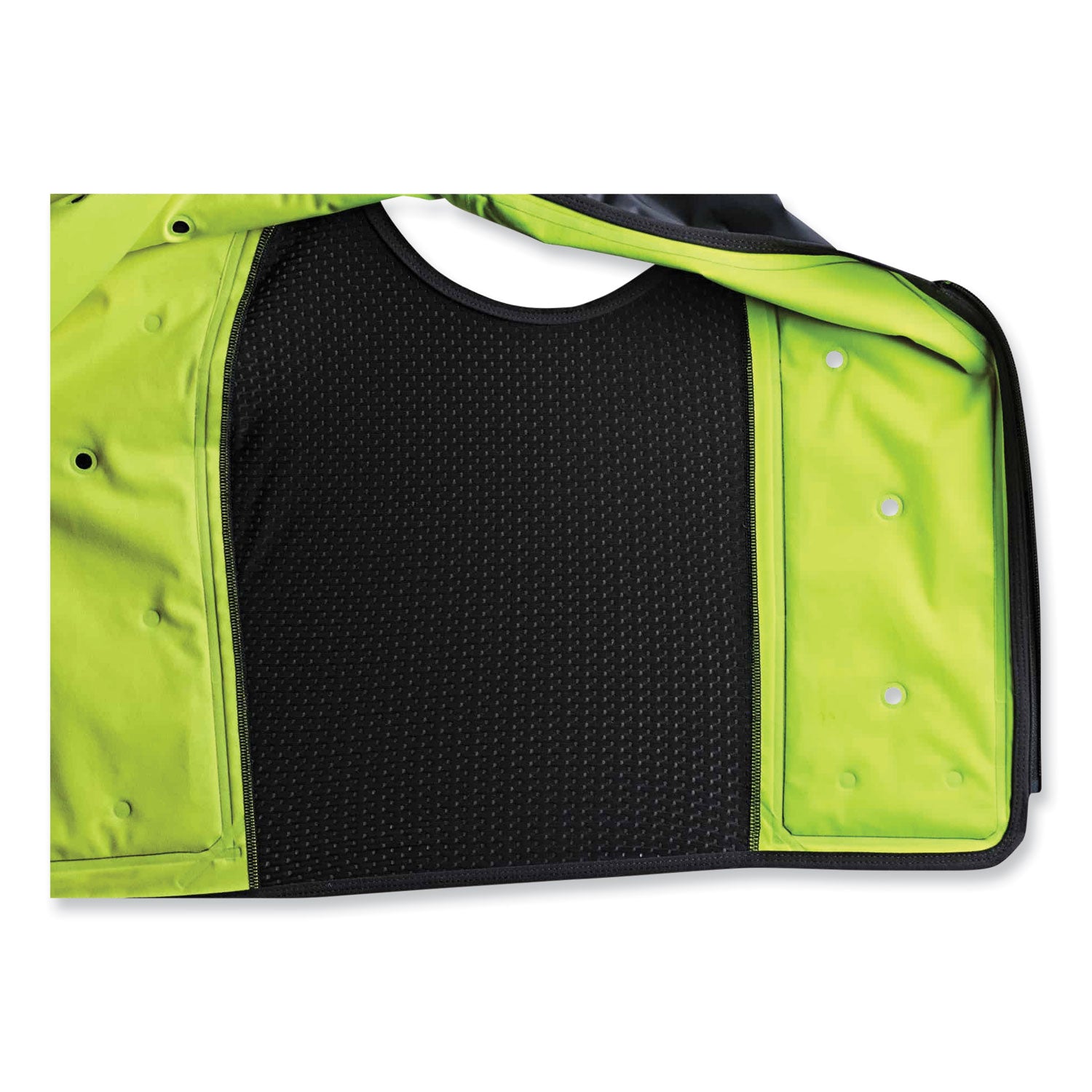 Chill-Its 6685 Premium Dry Evaporative Cooling Vest with Zipper, Nylon, Large, Lime, Ships in 1-3 Business Days