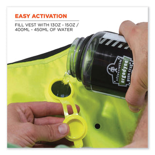 Chill-Its 6685 Premium Dry Evaporative Cooling Vest with Zipper, Nylon, X-Large, Lime, Ships in 1-3 Business Days