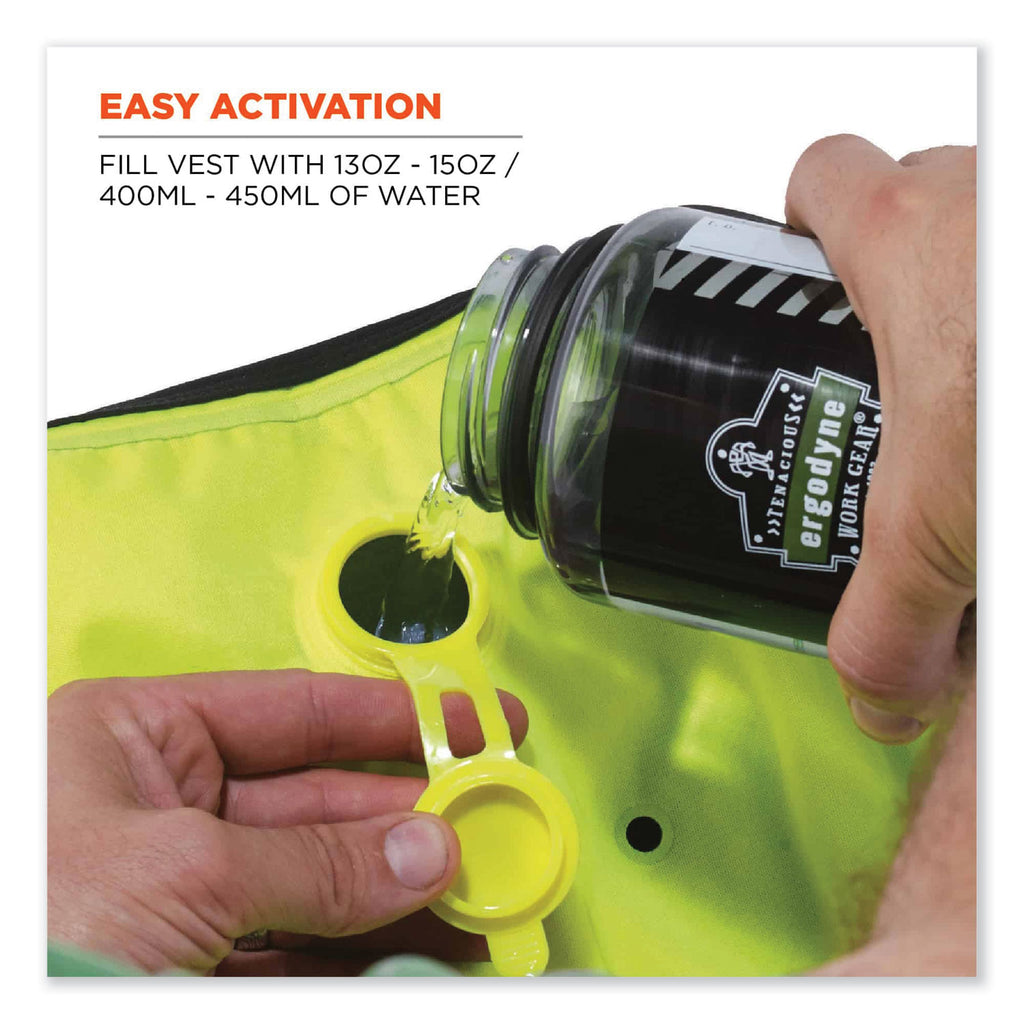 Chill-Its 6685 Premium Dry Evaporative Cooling Vest with Zipper, Nylon, 2X-Large, Lime, Ships in 1-3 Business Days