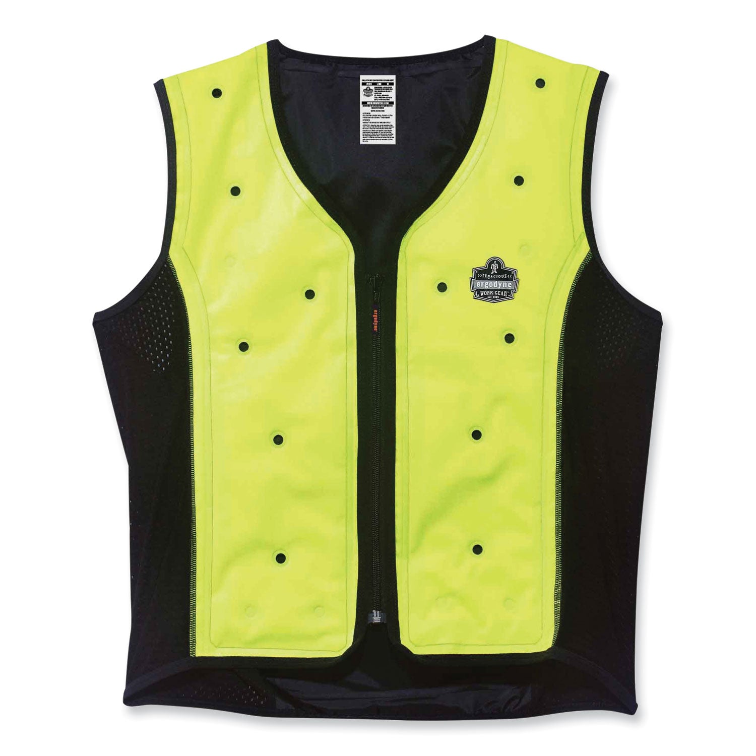 chill-its-6685-premium-dry-evaporative-cooling-vest-with-zipper-nylon-3x-large-lime-ships-in-1-3-business-days_ego12677 - 1