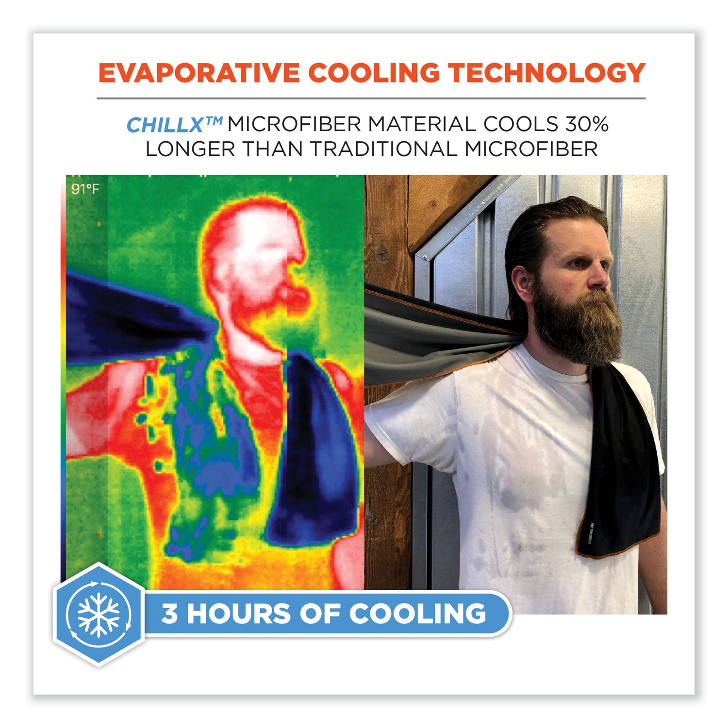 Chill-Its 6602MF Evaporative Microfiber Cooling Towel, 40.9 x 9.8, One Size, Microfiber, Lime, Ships in 1-3 Business Days