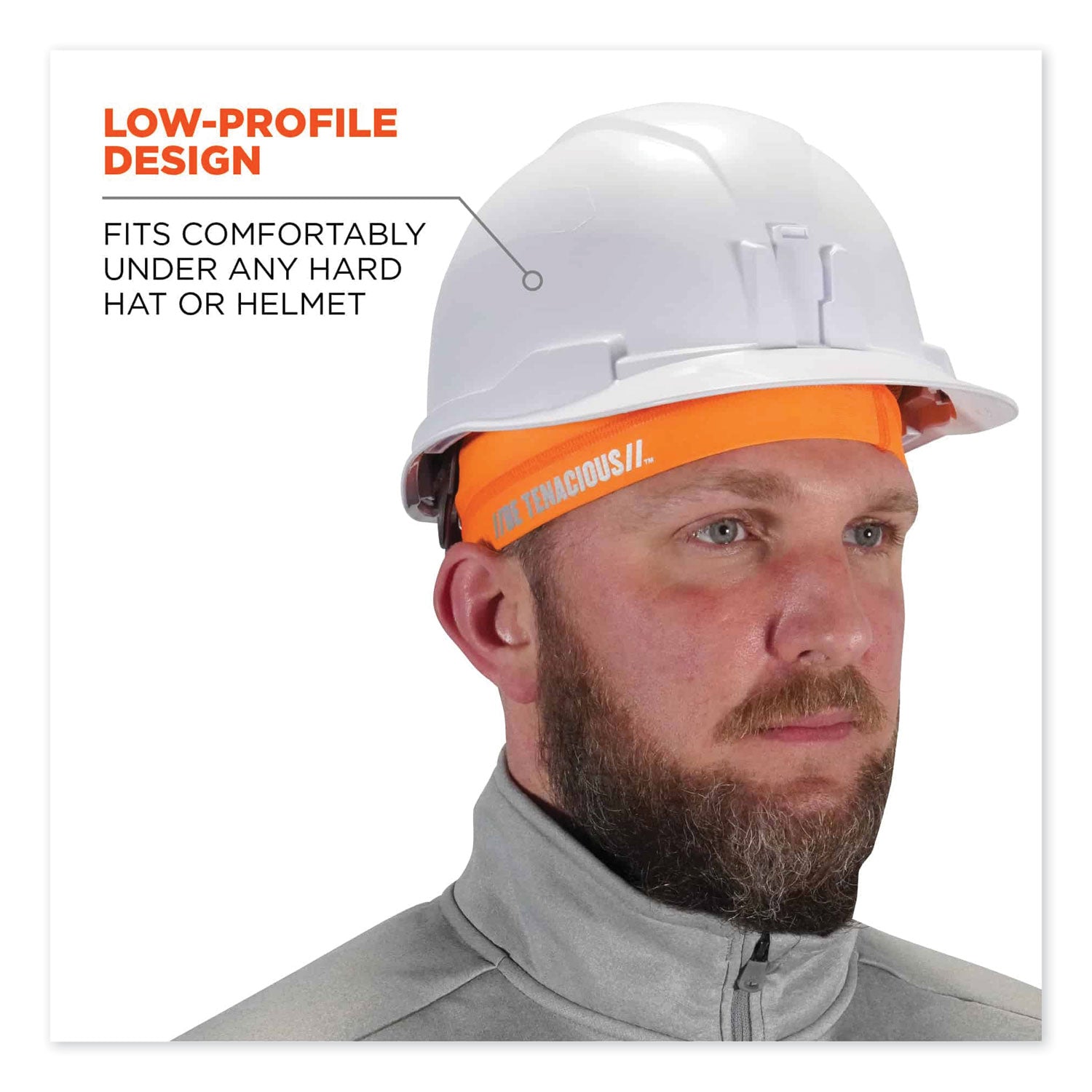 Chill-Its 6632 Performance Knit Cooling Skull Cap, Polyester/Spandex, One Size Fits Most, Orange, Ships in 1-3 Business Days