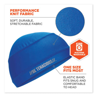 Chill-Its 6632 Performance Knit Cooling Skull Cap, Polyester/Spandex, One Size Fits Most, Blue, Ships in 1-3 Business Days