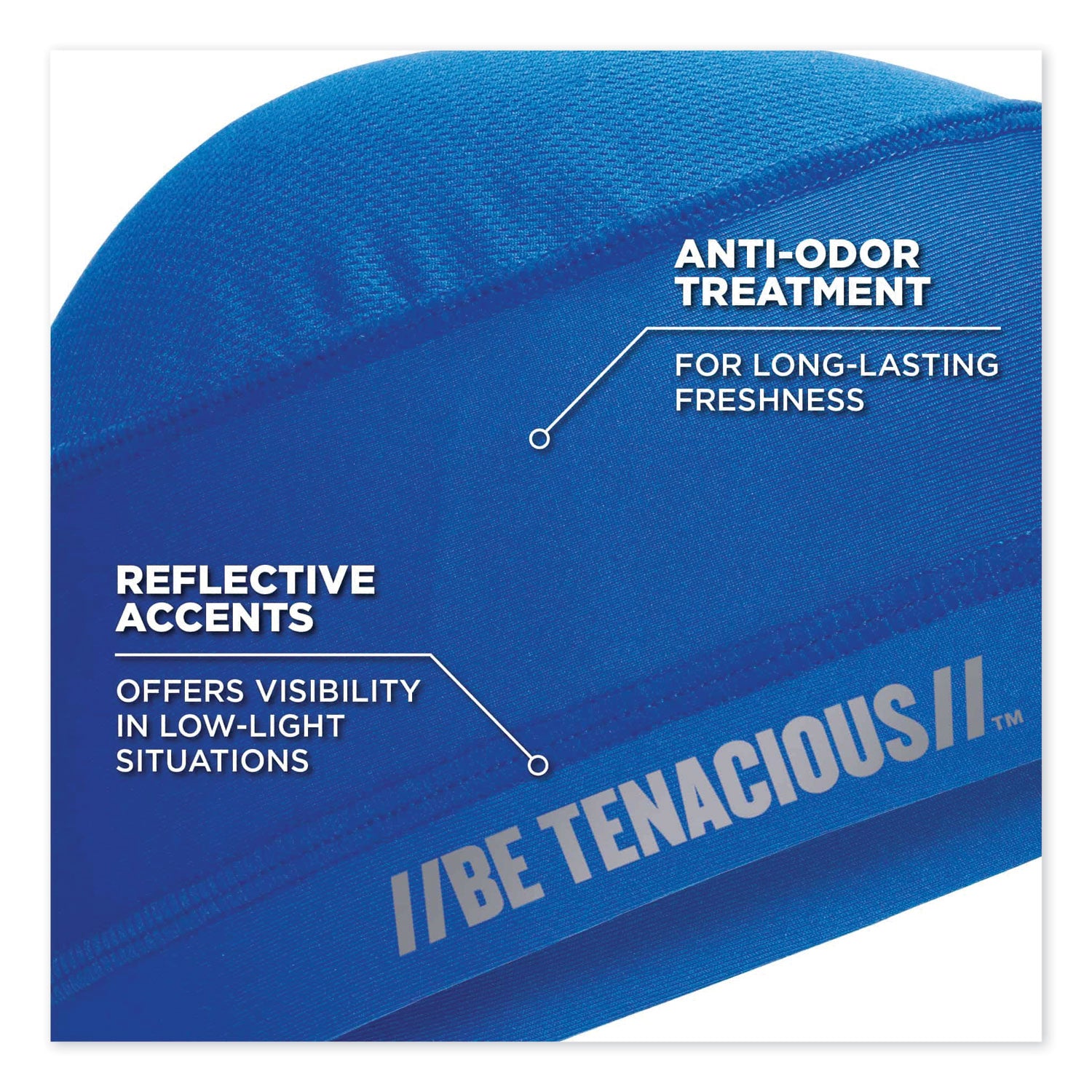 Chill-Its 6632 Performance Knit Cooling Skull Cap, Polyester/Spandex, One Size Fits Most, Blue, Ships in 1-3 Business Days